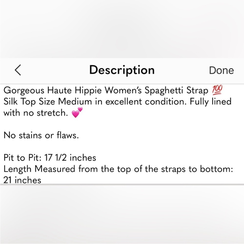 Haute Hippie Women’s Spaghetti Strap 💯 Silk Top Size Medium 🖤 - Picture 8 of 13